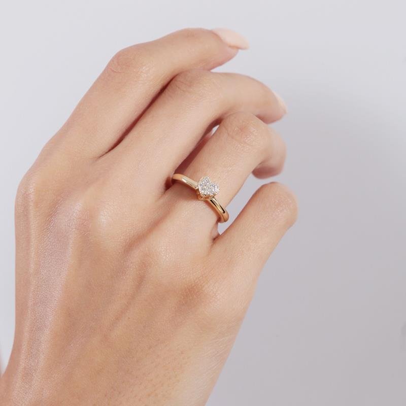 Anel Chuveiro Coração | Banhado a Ouro