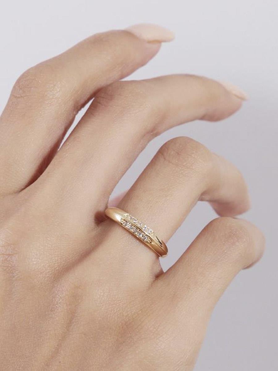 Anel Com Detalhe | Falange | Banhado a Ouro