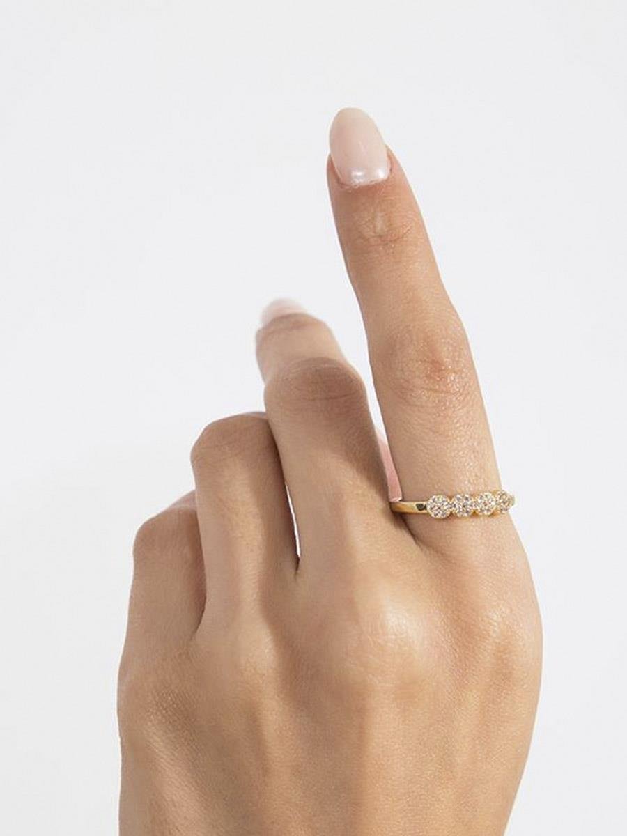 Anel Círculos Cravejados | Banhado a Ouro