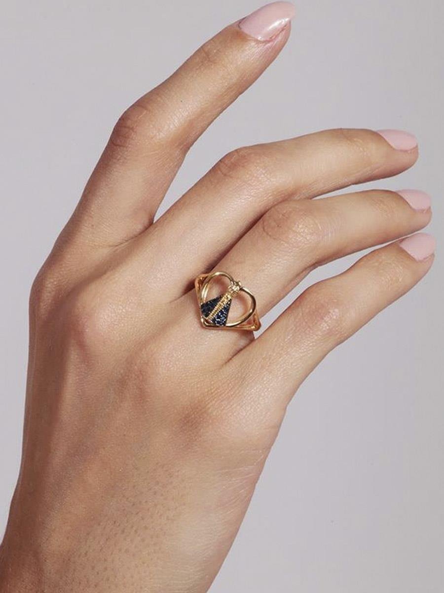 Anel Coração com Nossa Senhora G | Banhado a Ouro