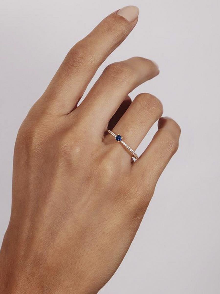 Anel Solitário De Formatura Safira | Banhado a Ouro