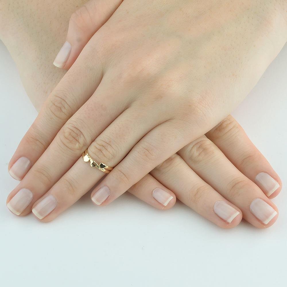 Anel Dourado de Corações Falange | Infantil