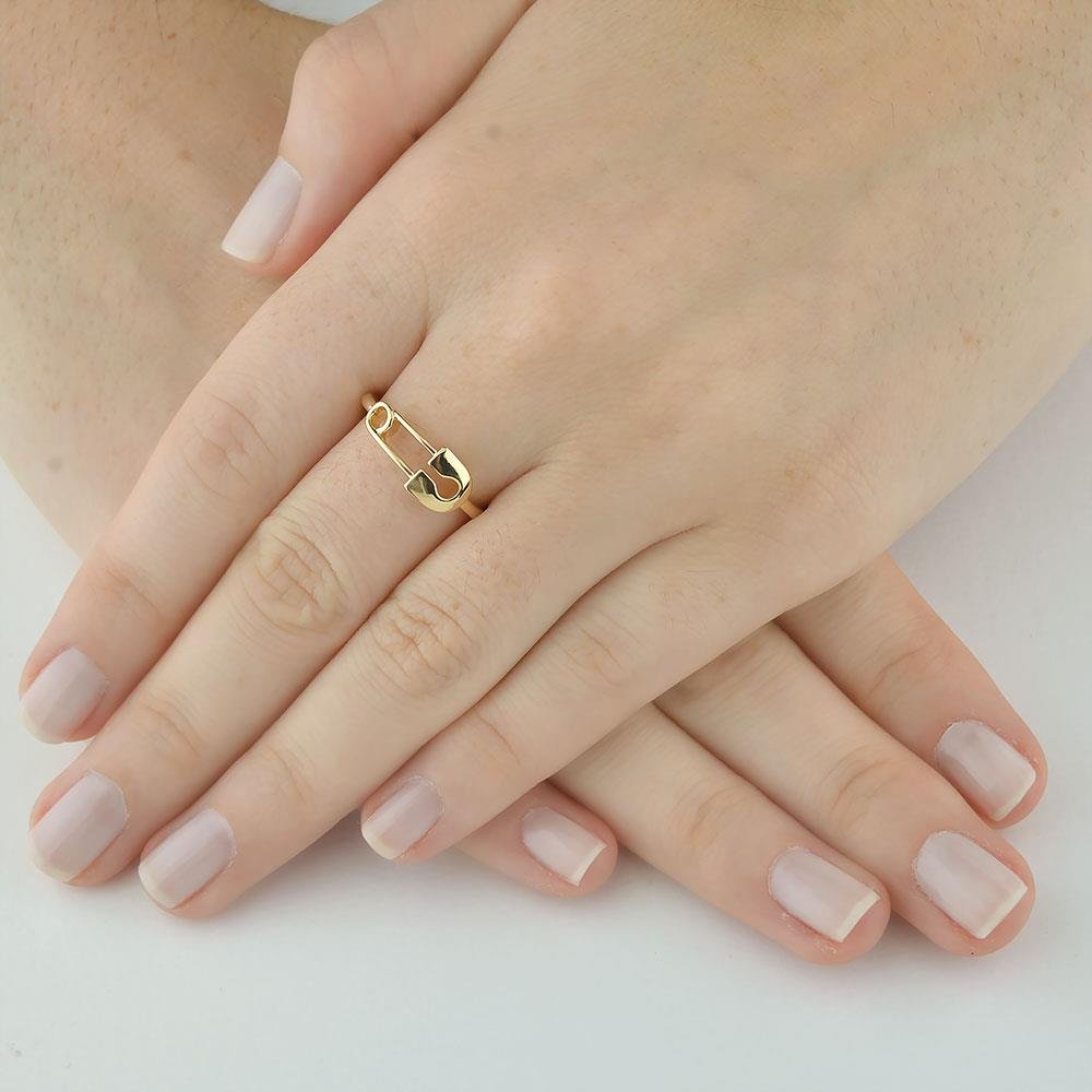 Anel Alfinete Dourado