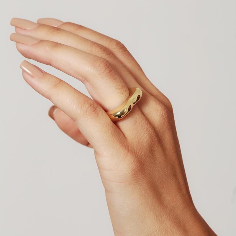 Anel de Coração Dourado 