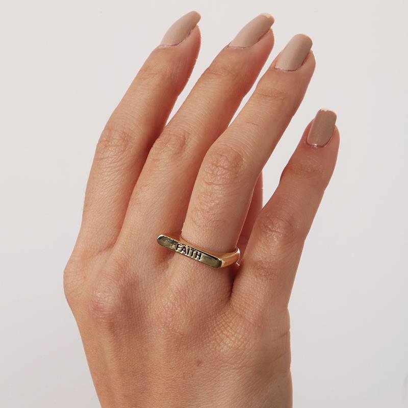 Anel ' Faith ' | Banhado a Ouro
