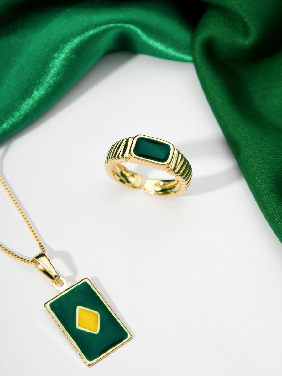 Anel Verde Resinado | Regulável 