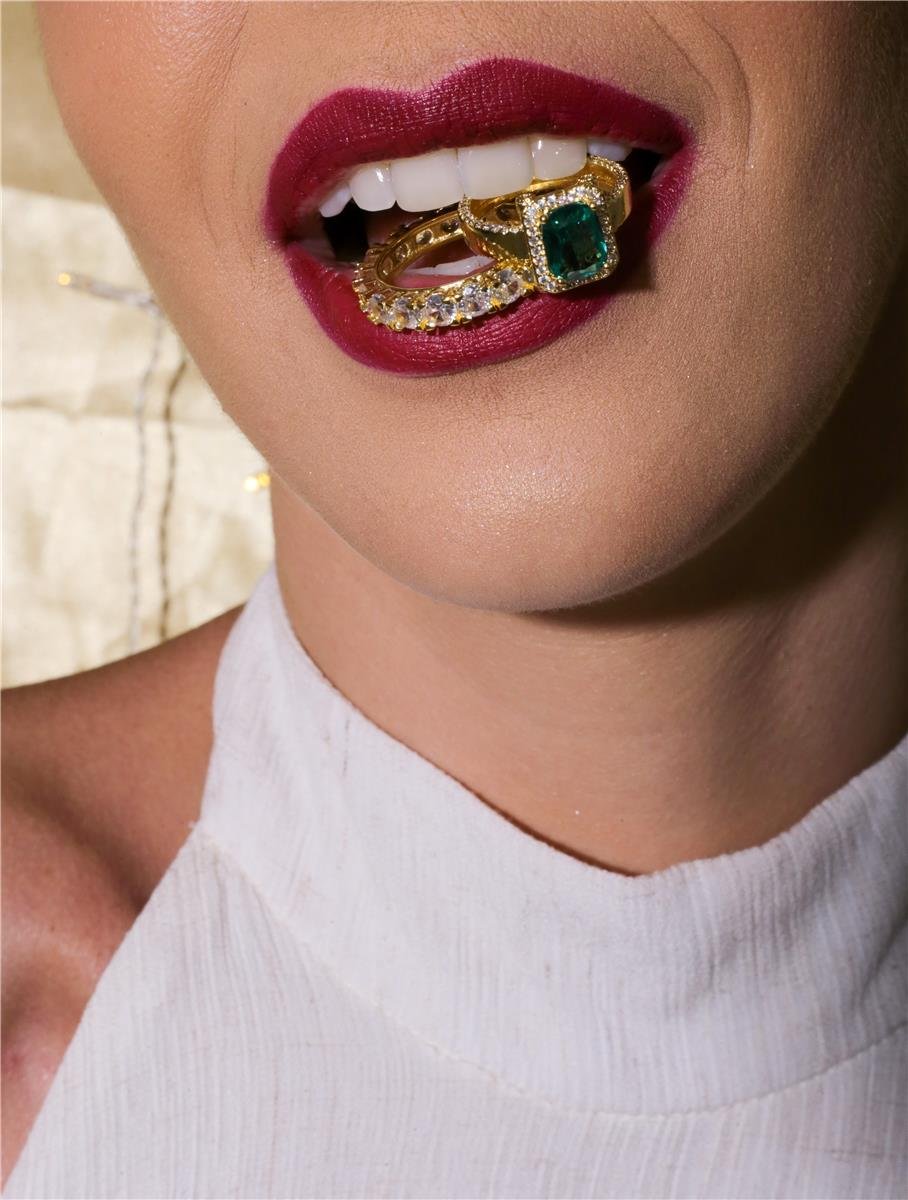 Anel Solitário Verde Turmalina