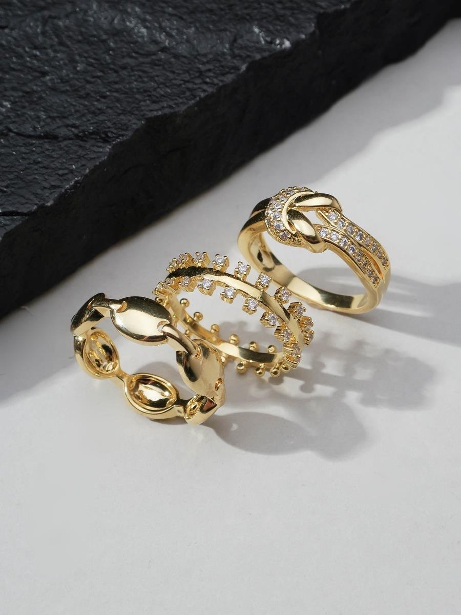 Anel Pontinhos Incolor | Banhado a Ouro