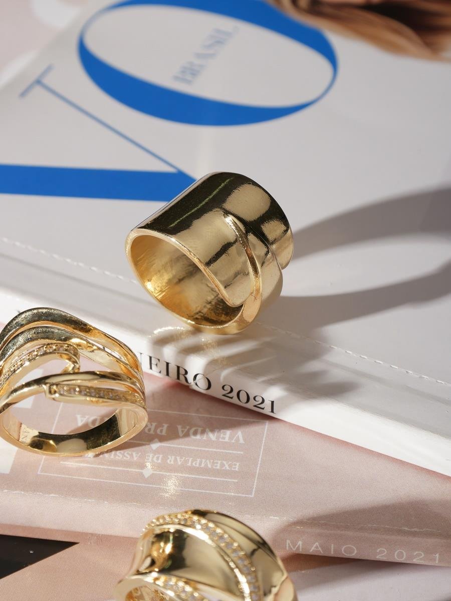 Anel Largo Aro Liso | Banhado a Ouro