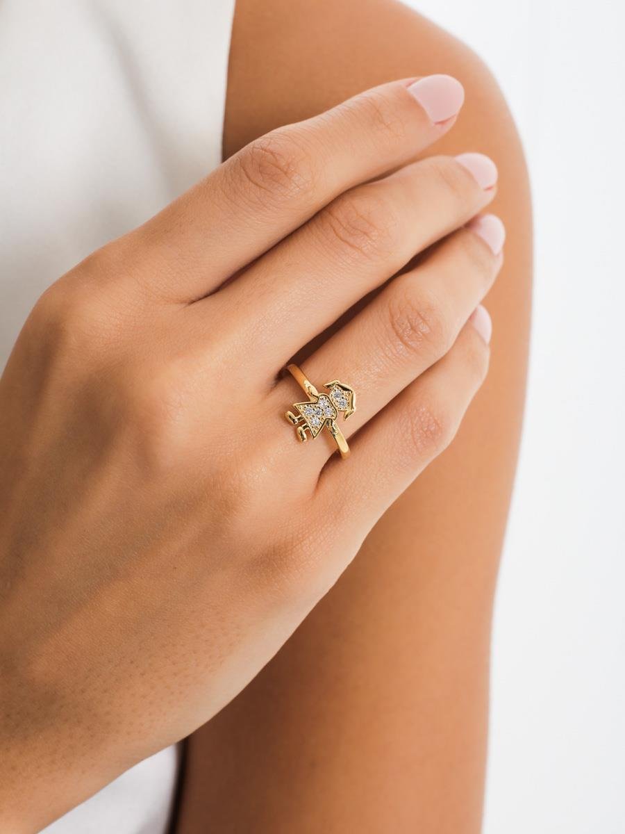 Anel Menina Cravejada | Banhado a Ouro