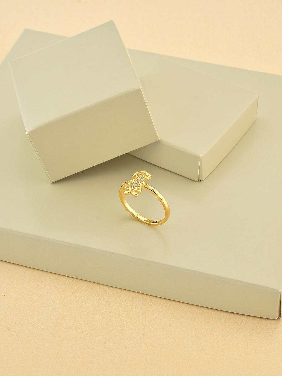 Anel Menina Cravejada | Banhado a Ouro