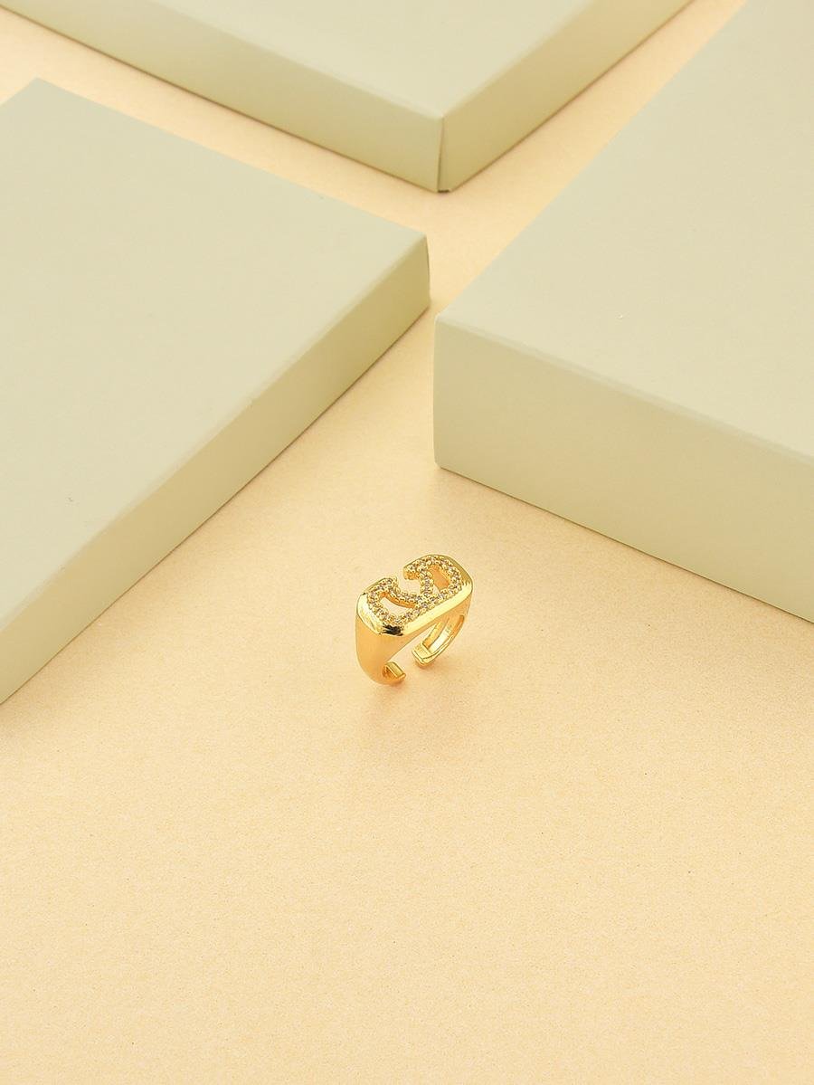 Anel Cravejado De Dedinho | Regulável | Banhado a Ouro