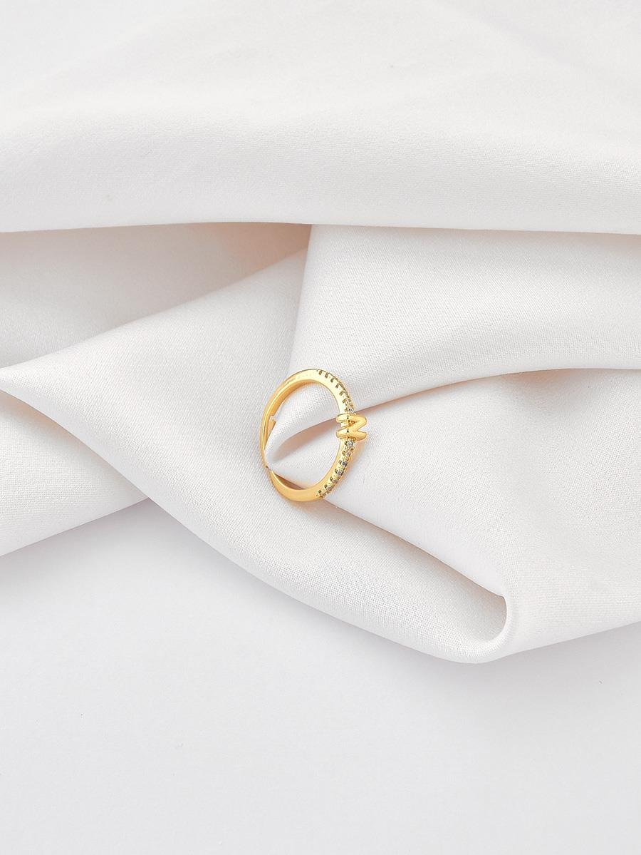 Anel Cravejado com Letra | N | Regulável