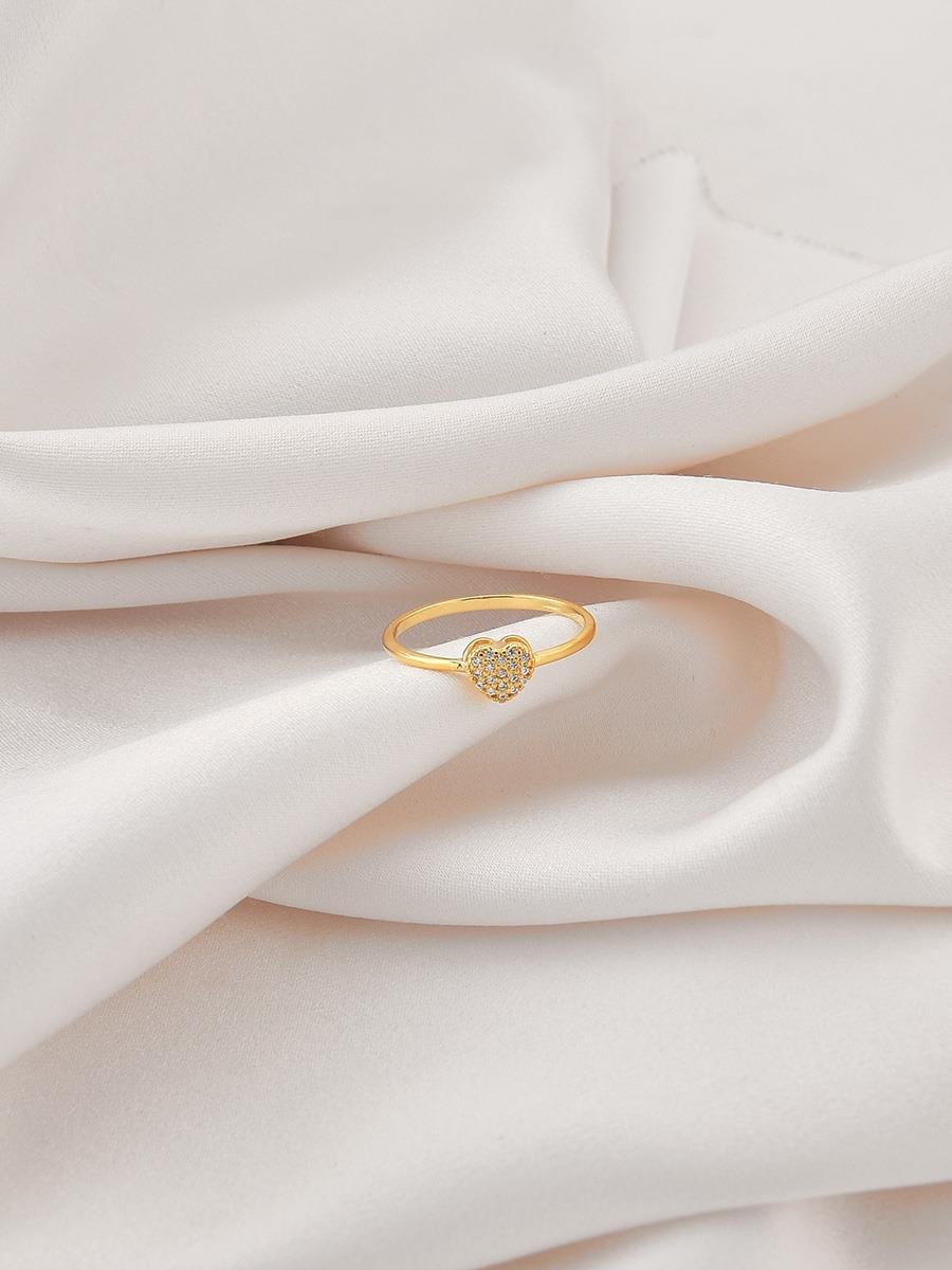 Anel Coração Chuveiro | Banhado a Ouro.