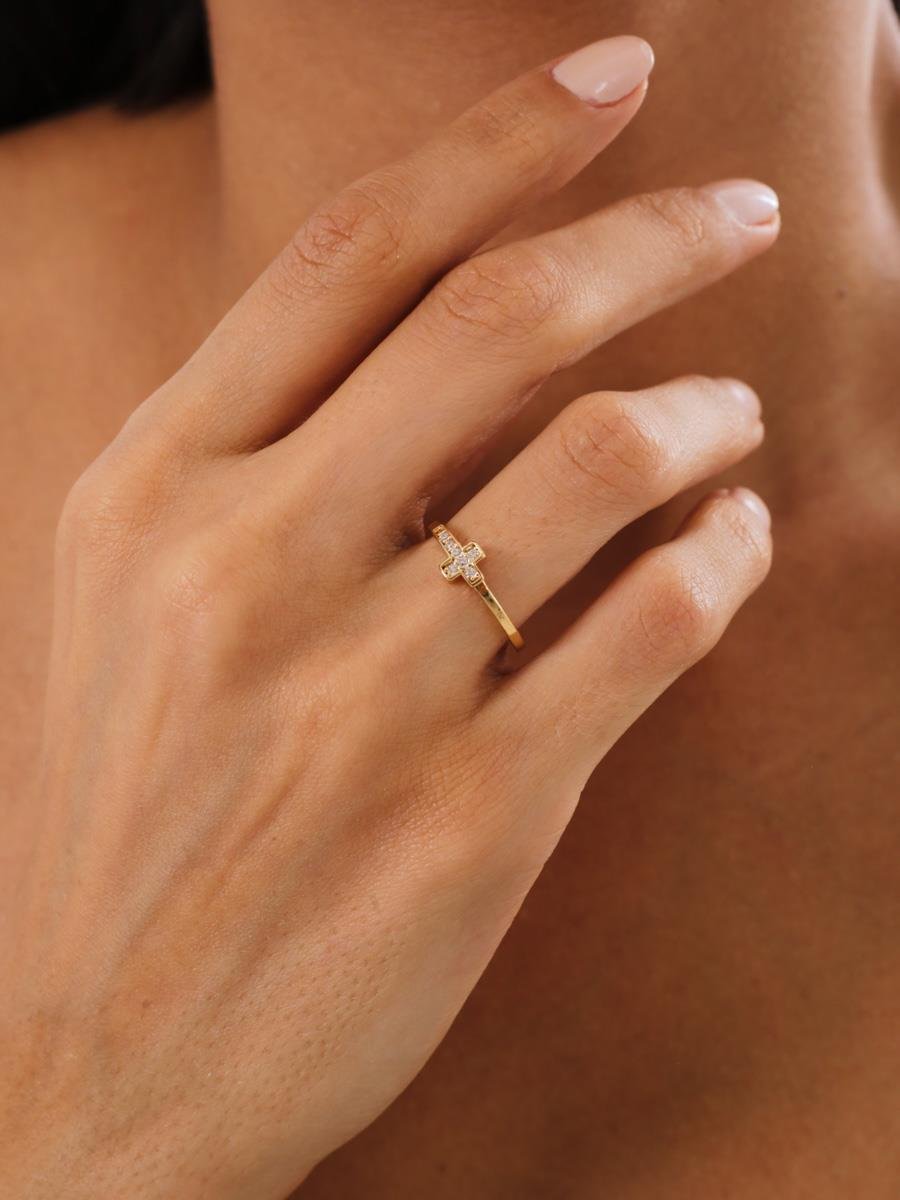 Anel Cruz Incolor | Falange