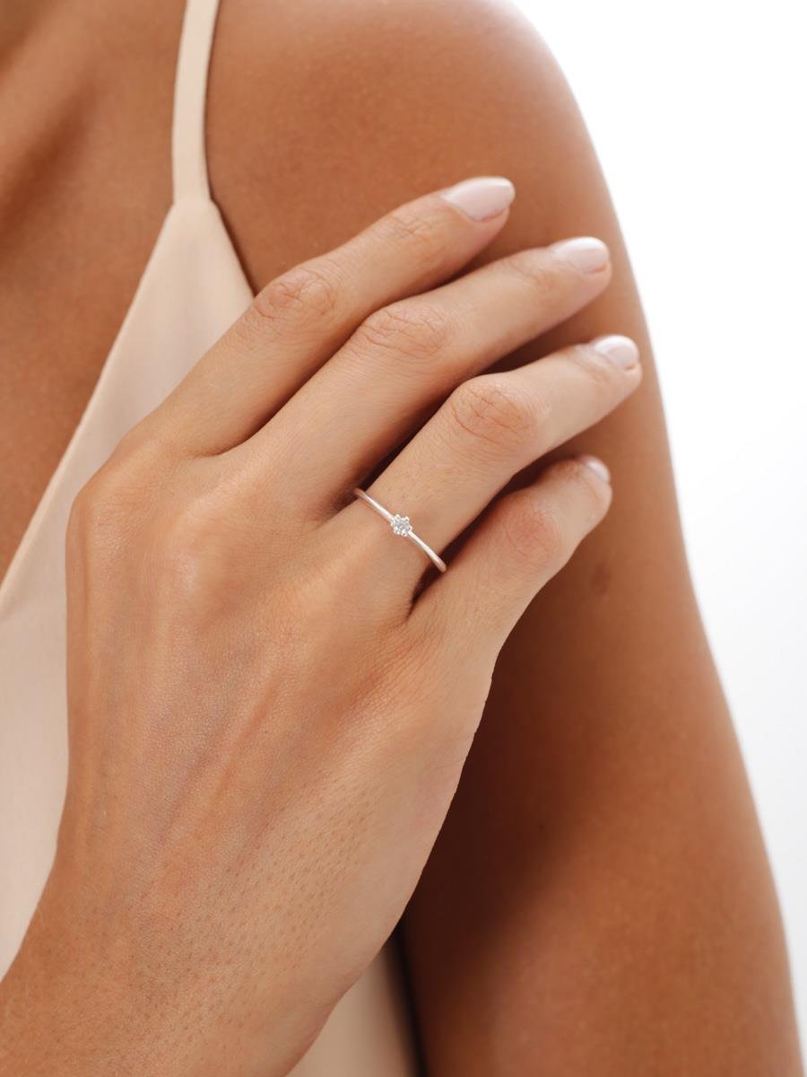 Anel Solitário | Prata 925