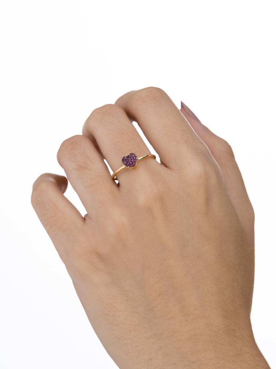 Anel Chuveiro Coração Rubi