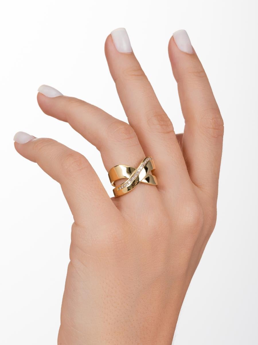 Anel X Liso com Detalhe