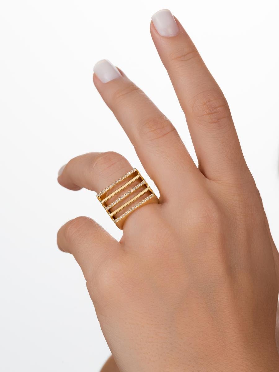 Anel Traço Fios Lisos e Incolores