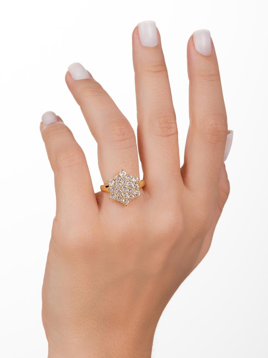 Anel Zircônias Incolores