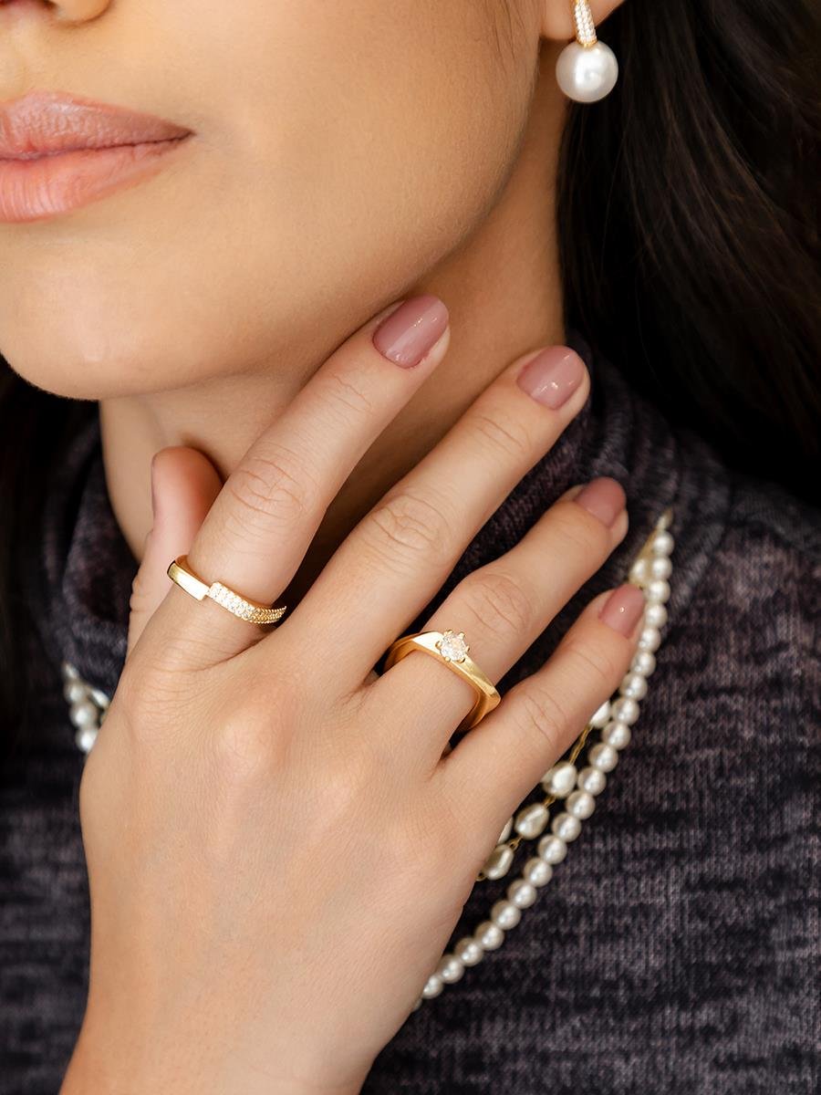 Anel Quadrado Solitário