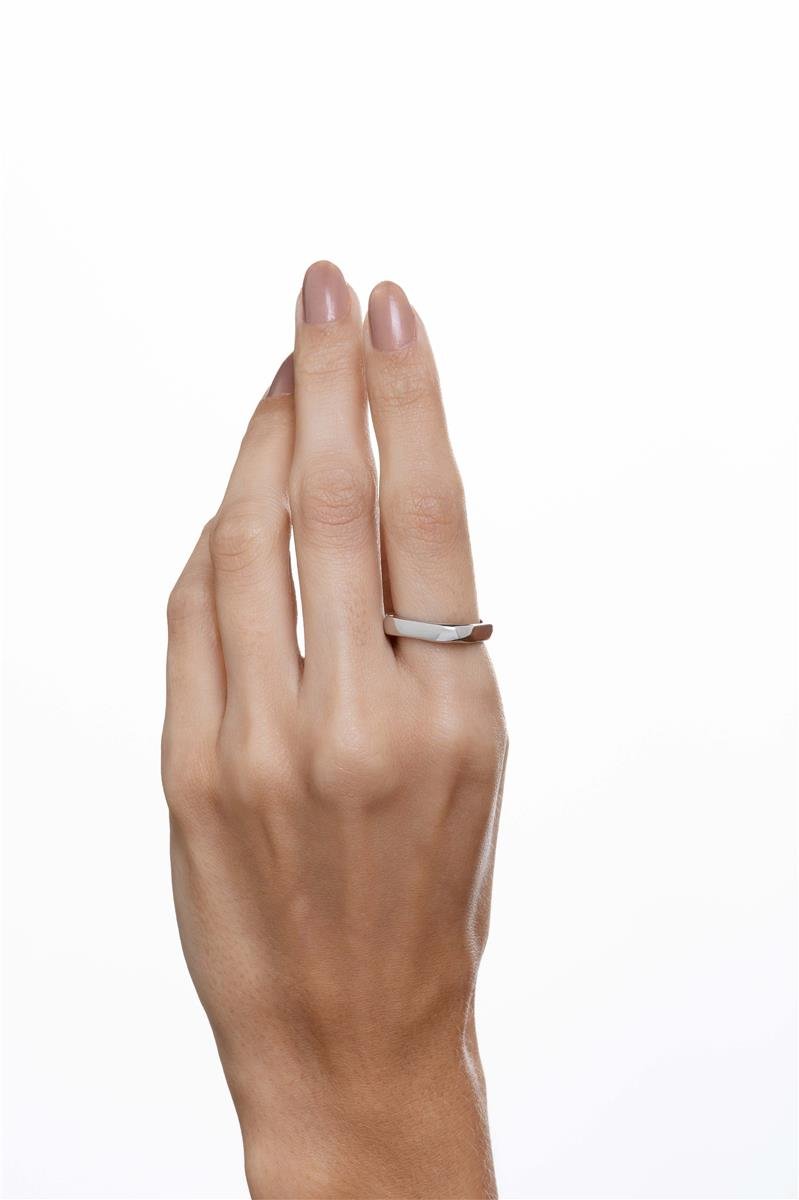 Anel Quadrado | Banhado no Ródio Branco