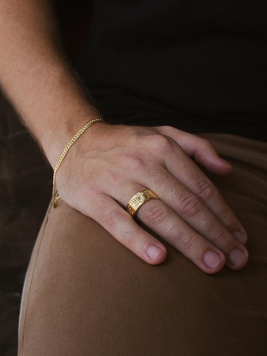 Anel Pai Nosso com Cruz