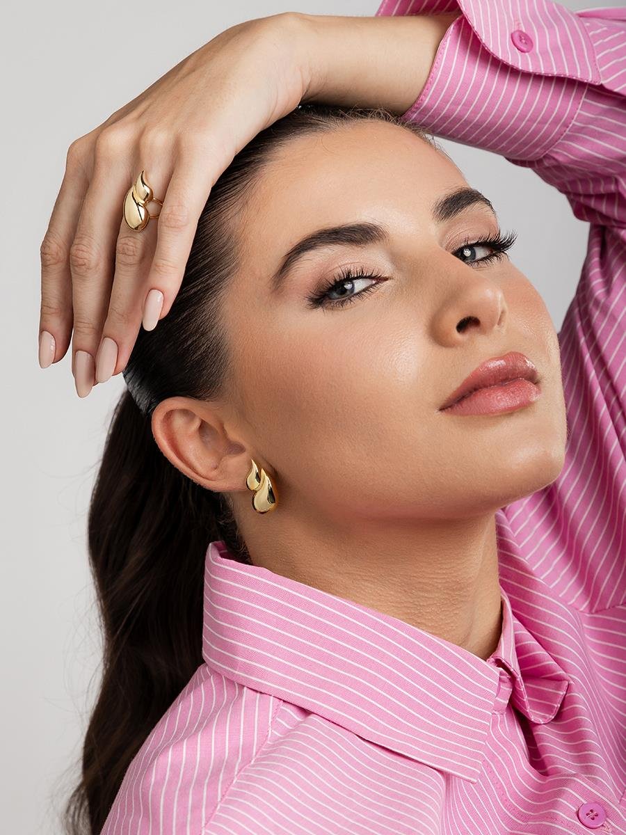 Anel Dupla Gota Liso