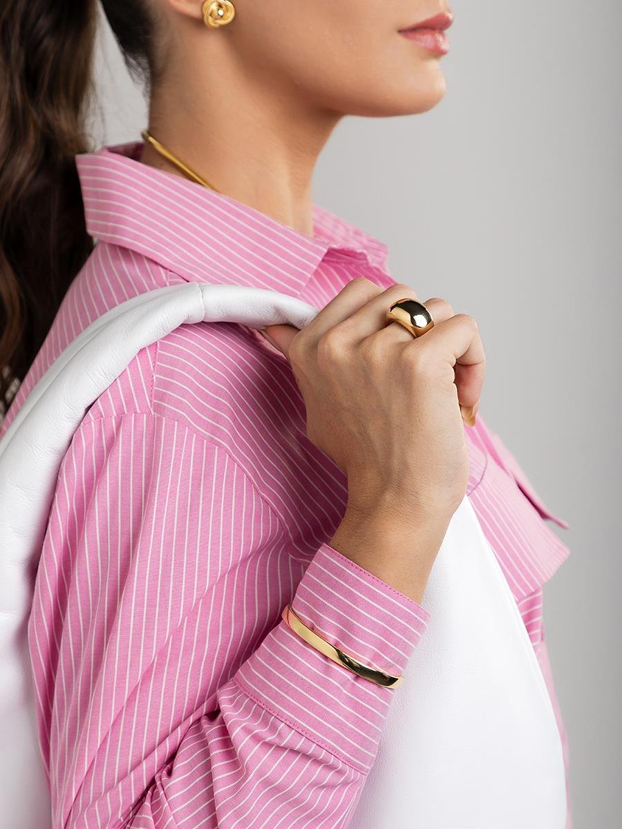 Anel Largo Oval Liso