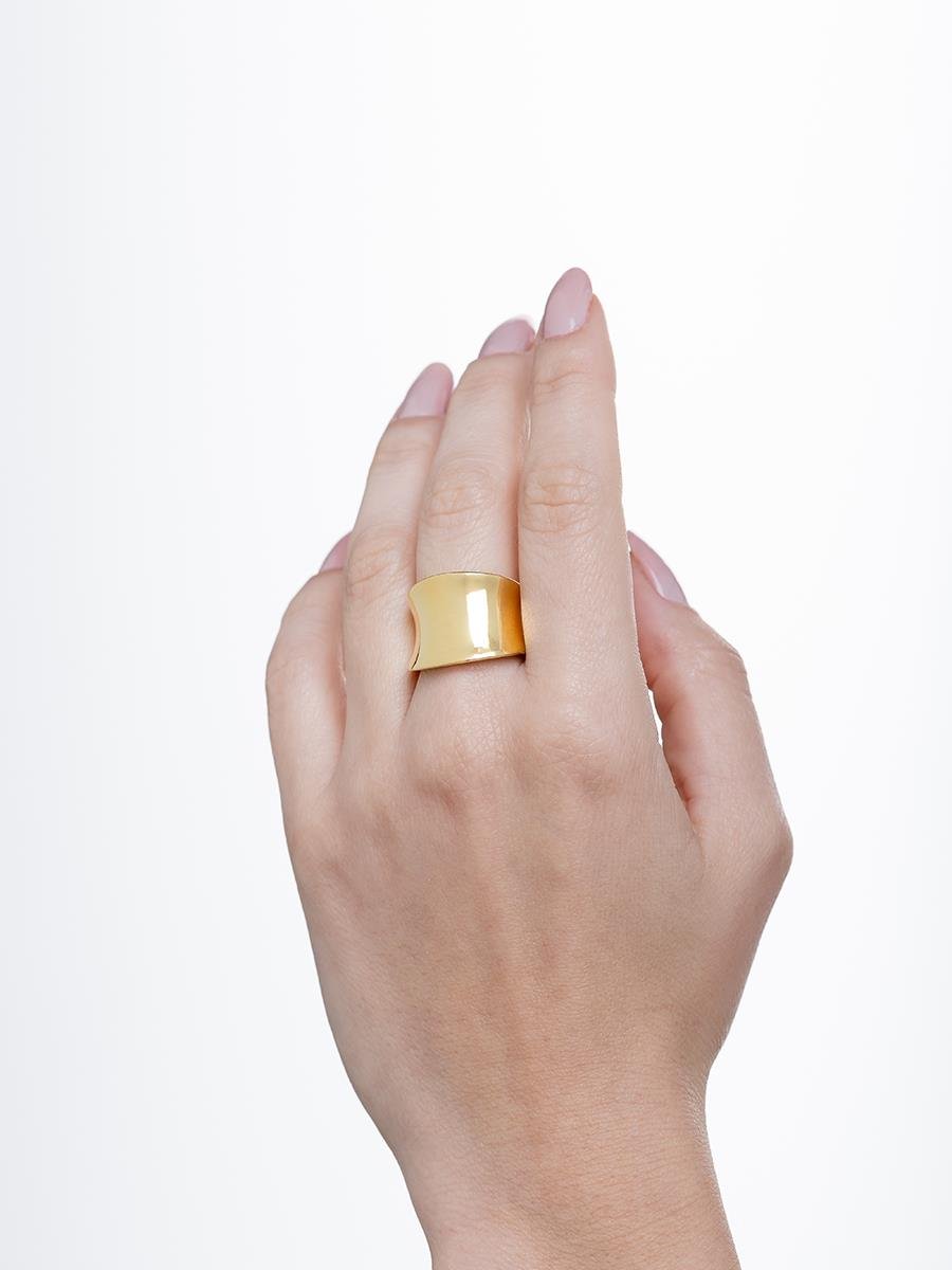 Anel Max Curvado Liso | Banhado a Ouro