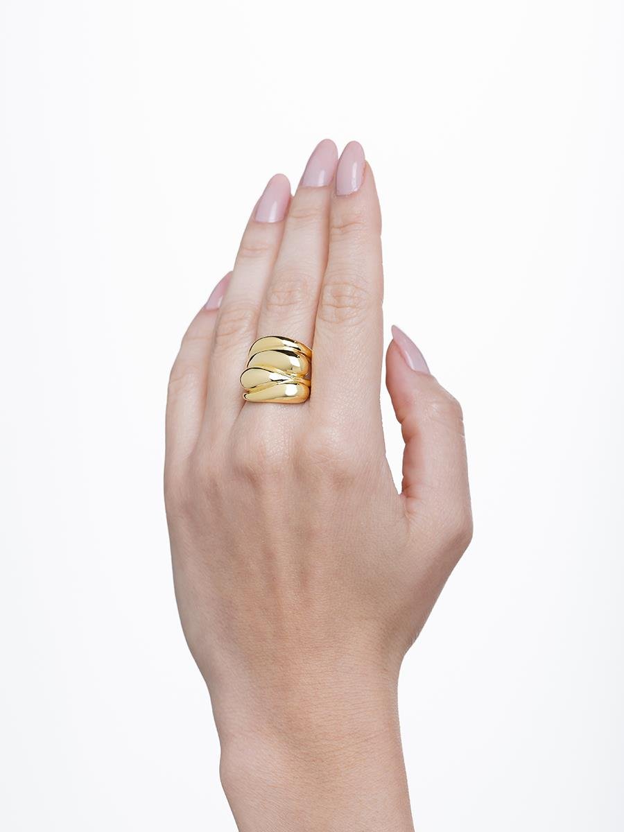 Anel com Gotas Lisa | Banhado a Ouro