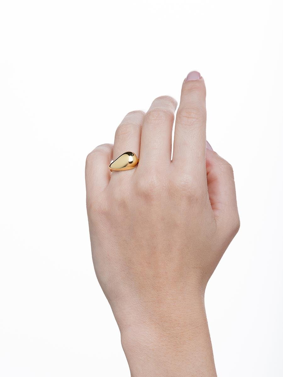 Anel de Gota Liso | Banhado a Ouro