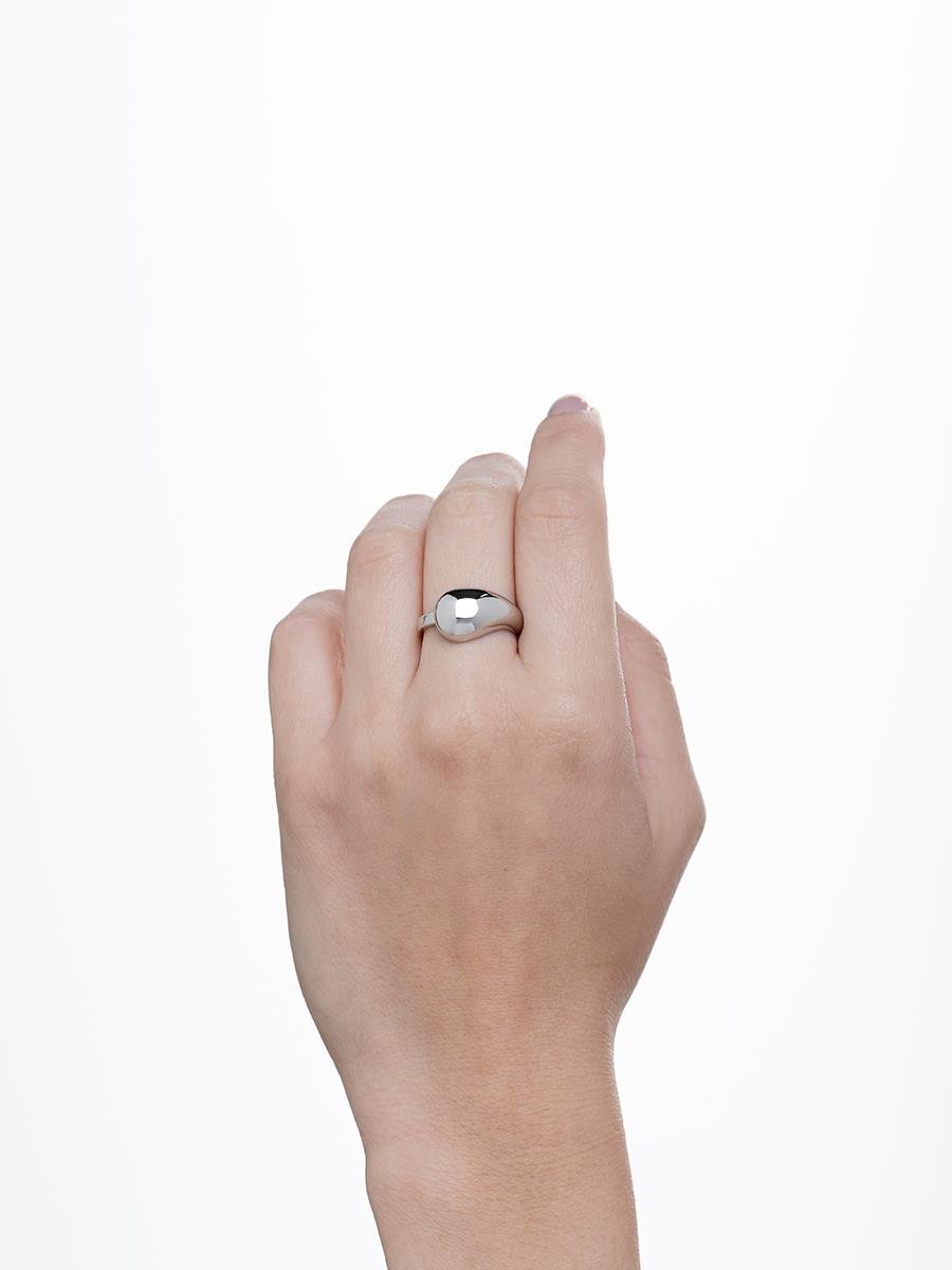 Anel de Gota Liso | Banhado no Ródio Branco