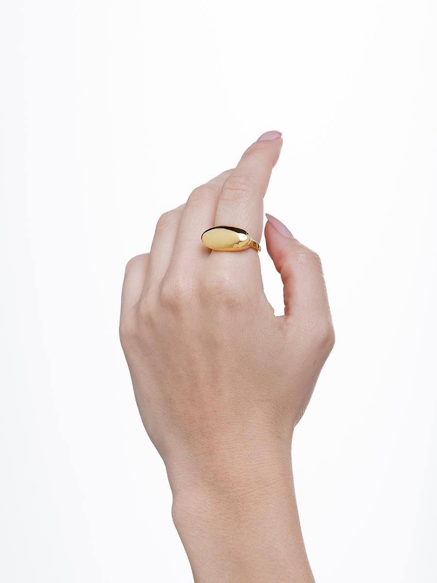 Anel Oval Liso | Banhado a Ouro