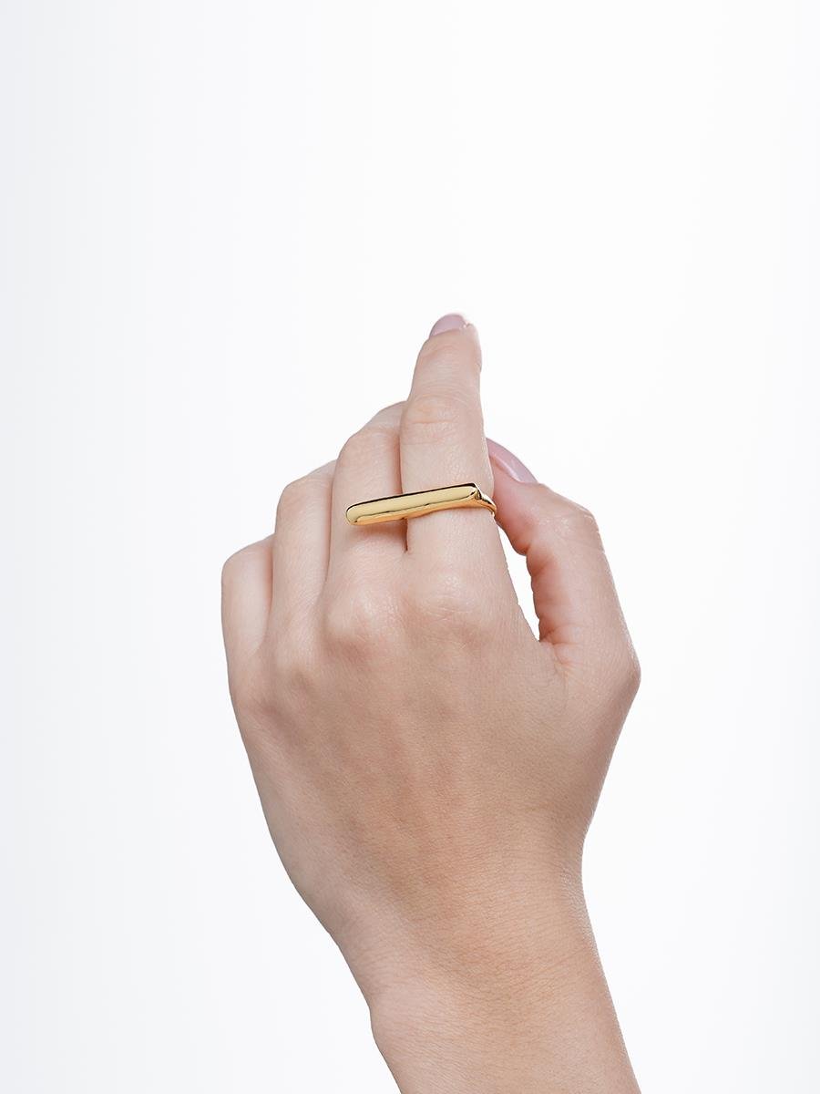 Anel Aberto Reto Liso | Banhado a Ouro