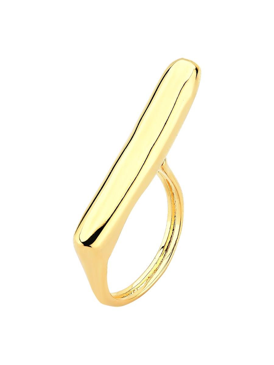 Anel Aberto Reto Liso | Banhado a Ouro