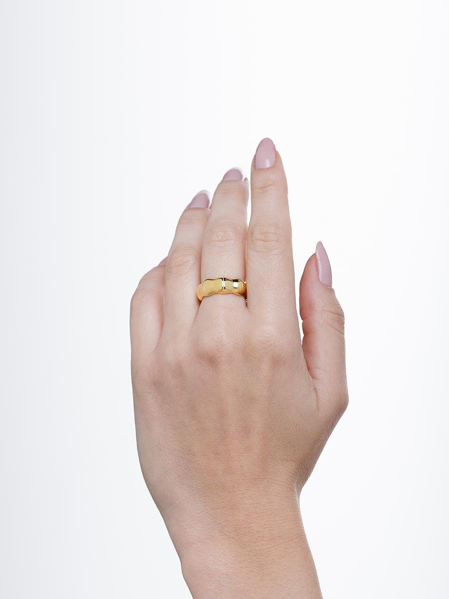 Anel Geométrico Liso | Banhado a Ouro