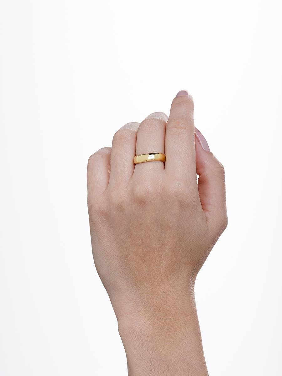 Anel com Onda Liso | Banhado a Ouro 