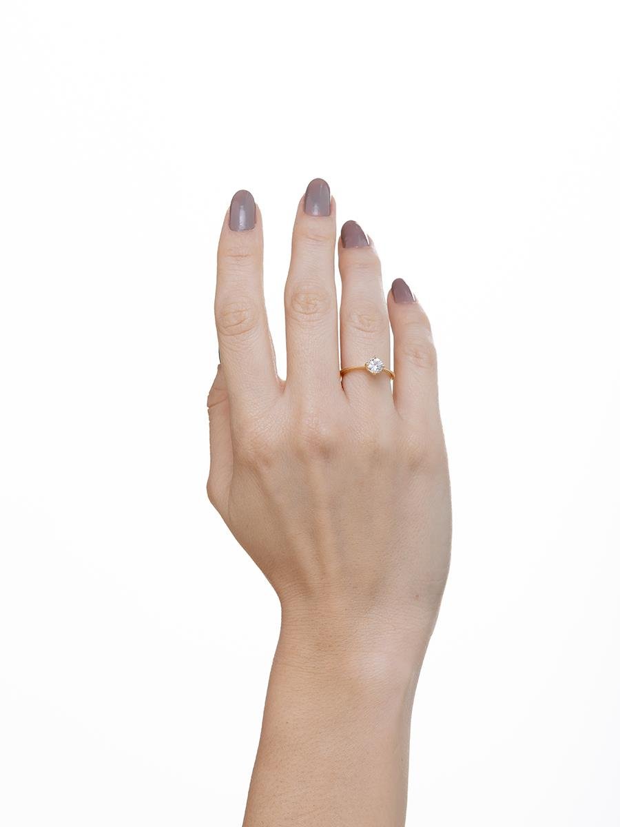 Anel Solitário Incolor | Banhado a Ouro