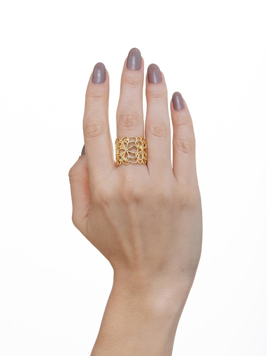 Anel de Flor Vazado | Banhado a Ouro