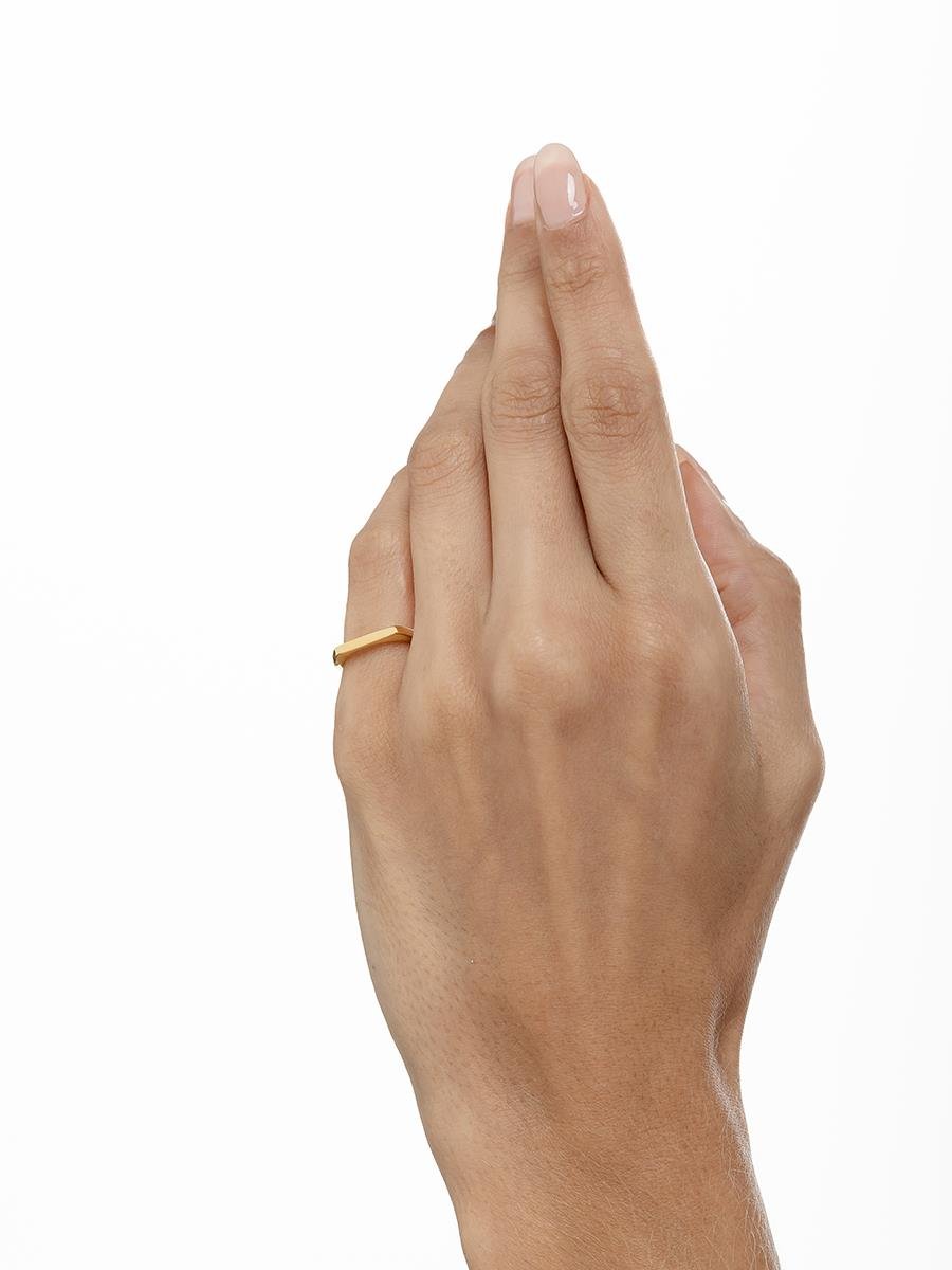 Anel Traço Liso | Banhado a Ouro