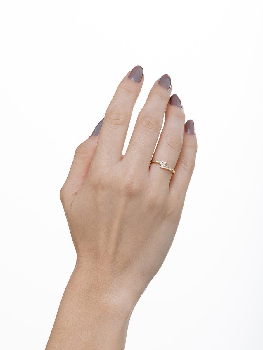 Anel Cravejado Incolor | Banhado a Ouro