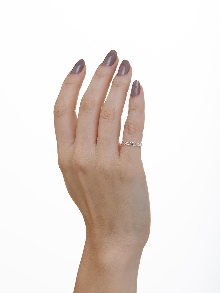 Anel de Coração Falange | Banhado no Prata