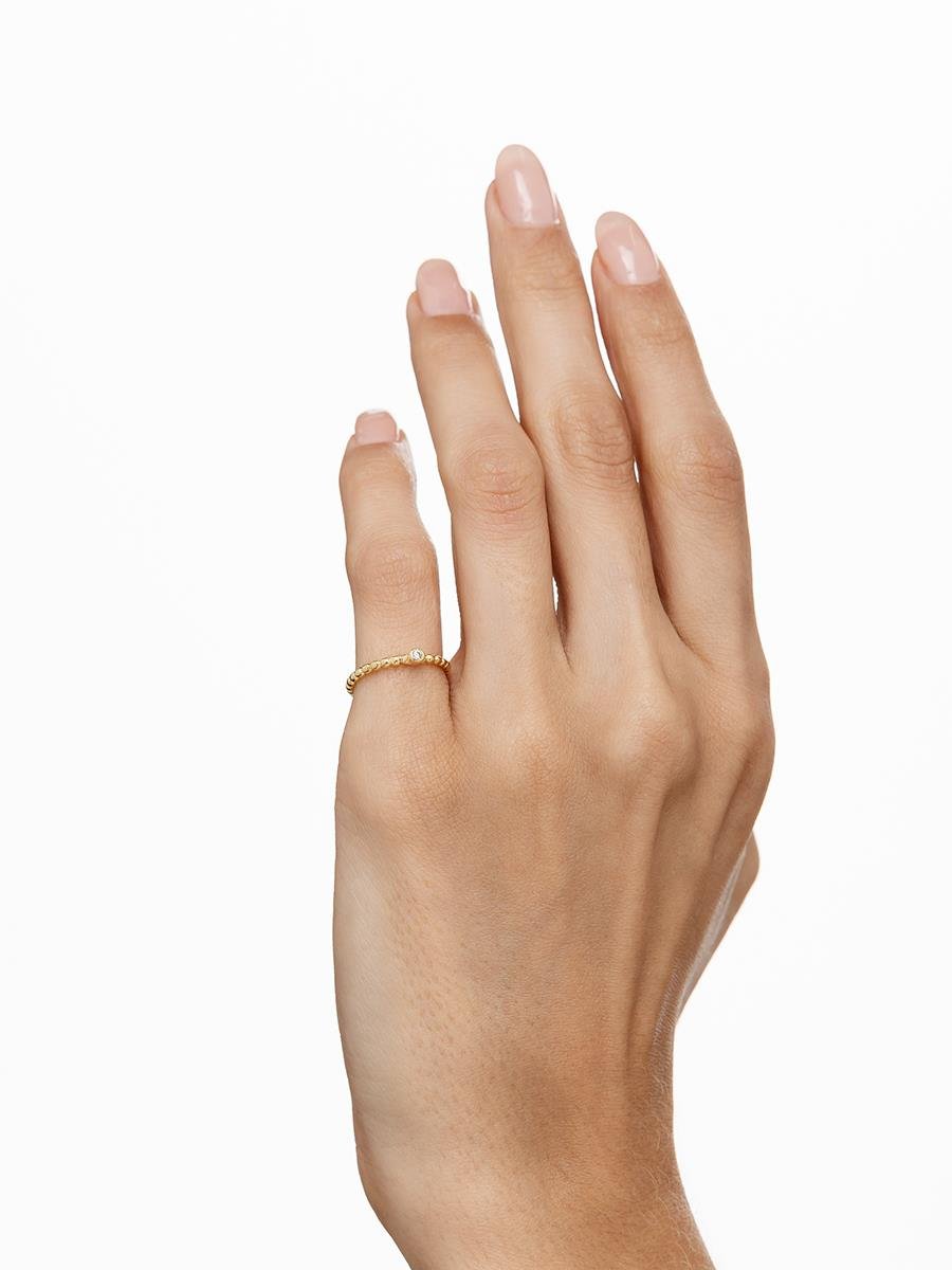 Anel Bolinha com Ponto de Luz | Infantil | Banhado a Ouro