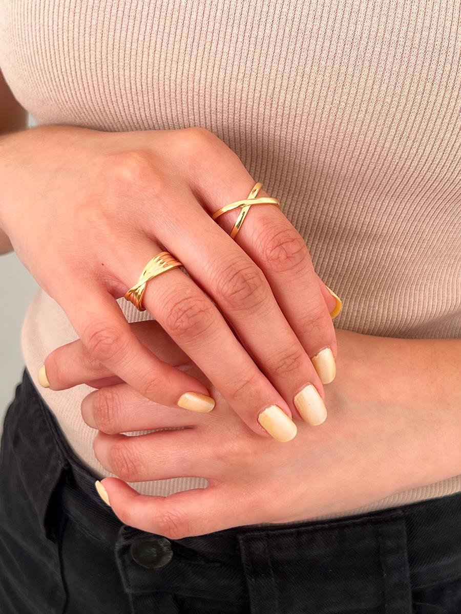 Anel Fios Lisos | Banhado a Ouro