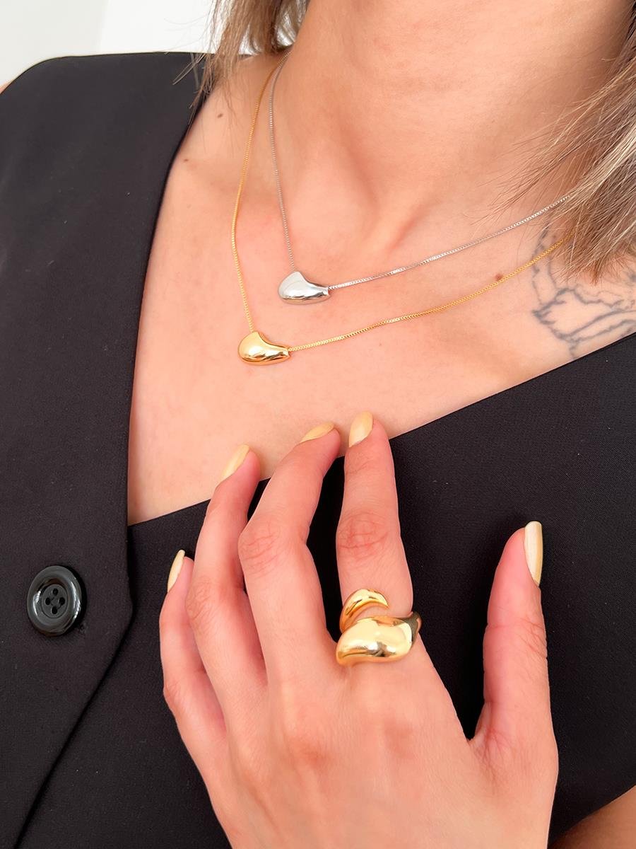 Anel de Gota Lisa | Banhado a Ouro