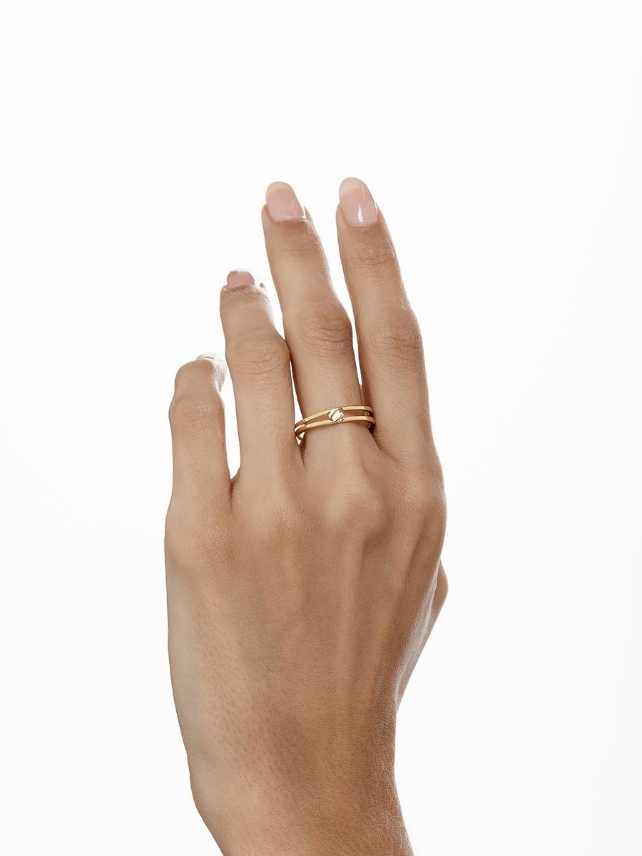 Anel Fio Vazado Liso | Banhado a Ouro