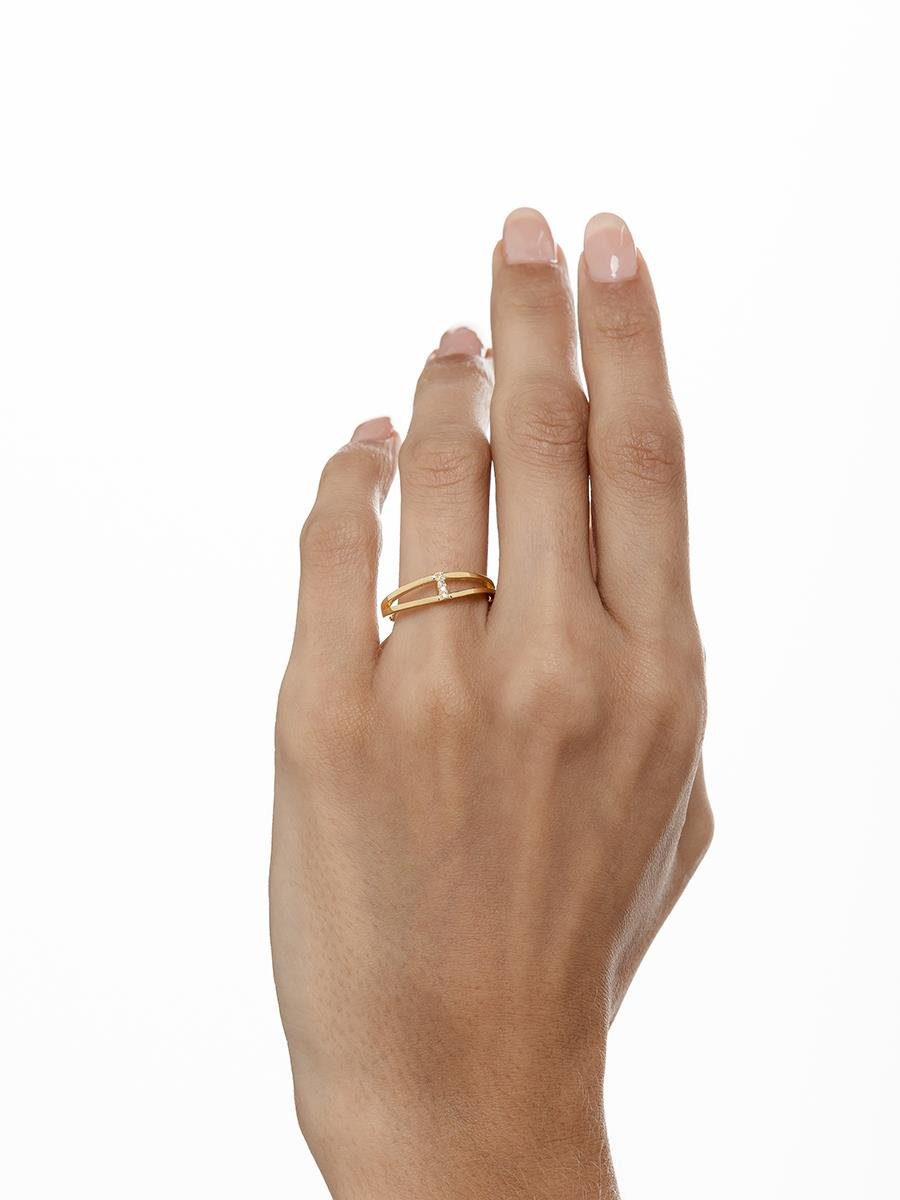 Anel Aberto Fio Cravejado | Banhado a Ouro