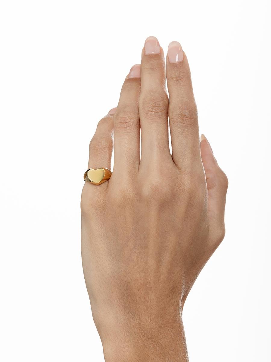 Anel Dedinho de Coração | Banhado a Ouro