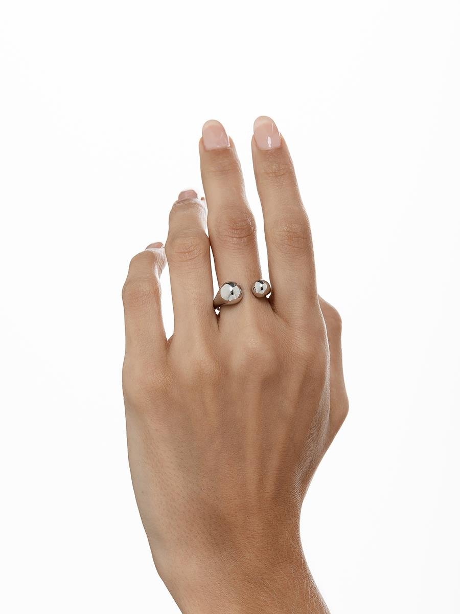 Anel de Bola Lisa | Banhado no Ródio Branco